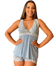 Carregar imagem no visualizador da galeria, BABY DOLL LIGANETE E DETALHES EM RENDA - SAFIRA