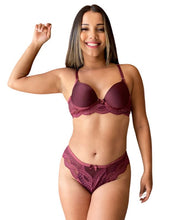 Carregar imagem no visualizador da galeria, CONJUNTO EM MICROFIBRA E BASE EM RENDA - CAROLINA