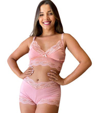 Carregar imagem no visualizador da galeria, BABY DOLL EM MICROFIBRA E DETALHES EM RENDA - LUANA
