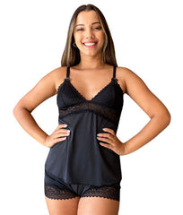 BABY DOLL EM LIGANETE E DETALHES EM RENDA - ALICIA
